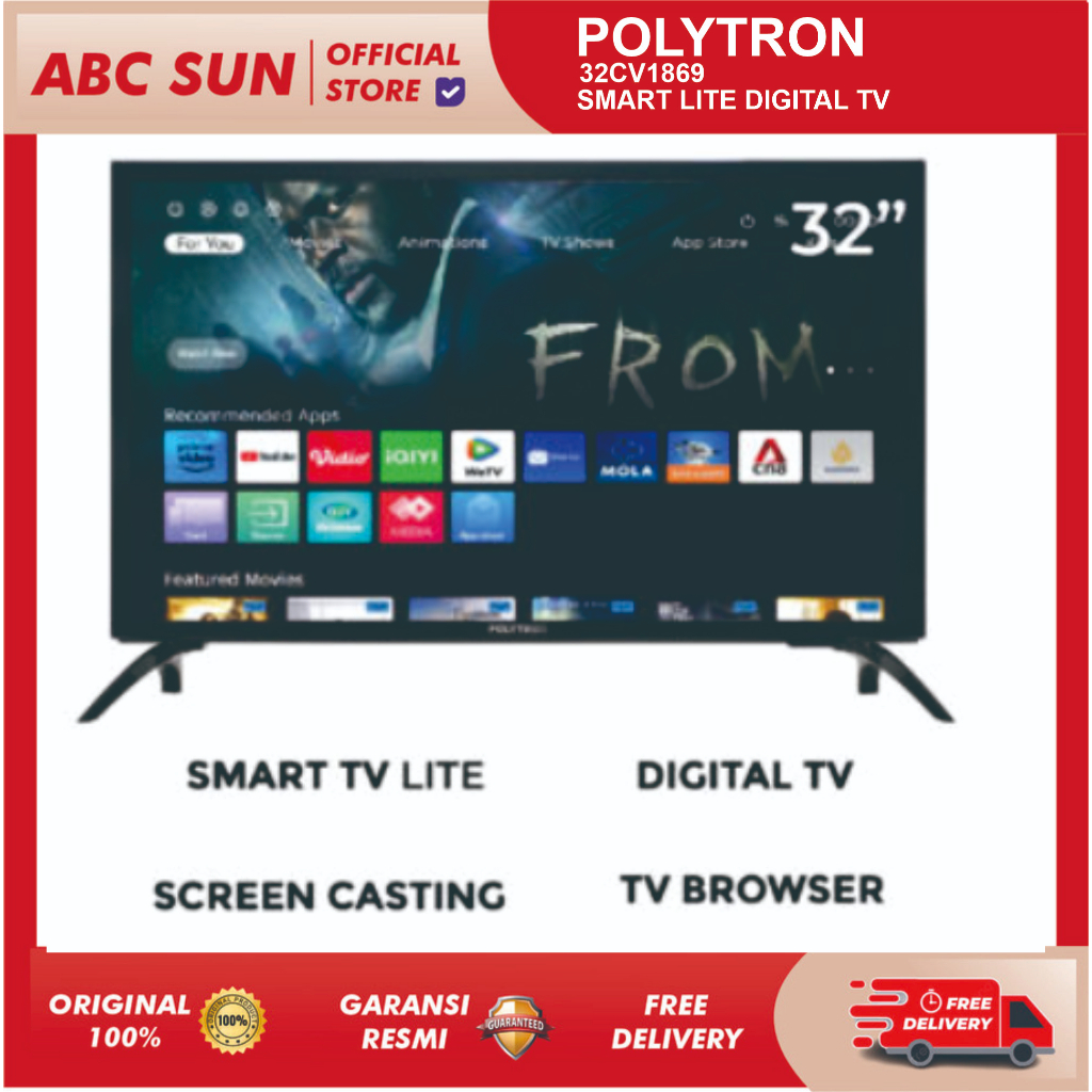 Polytron 32CV1869 Led Tv 32 Inch Hd Ready SMART LITE DIGITAL TV