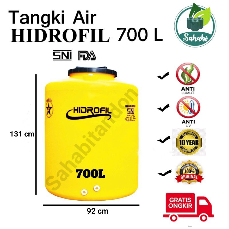 Tandon Air/Tangki Air/Toren Air Murah Hidrofil 700 Liter