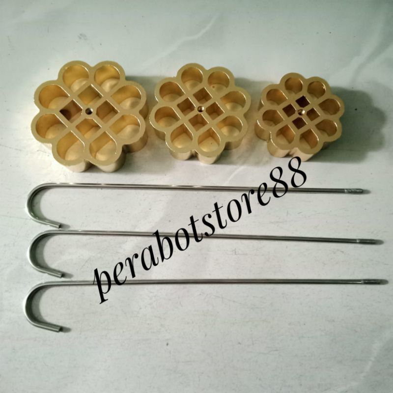 cetakan kue kembang goyang kuningan 3pcs