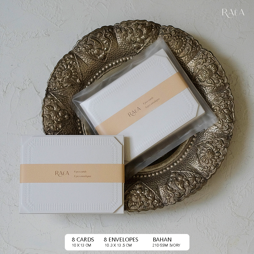 

Raea Card & Envelope Set BLIND EMBOSS FRAME 8 set Kartu 8 Amplop Ucapan