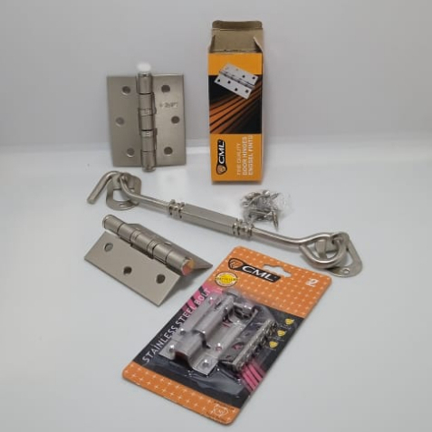 Paket Engsel Tebal 3 Inch Tebal  Engsel Pintu Jendela + Slot Pintu Jendela 2 Inch Cml  + Hak Angin C