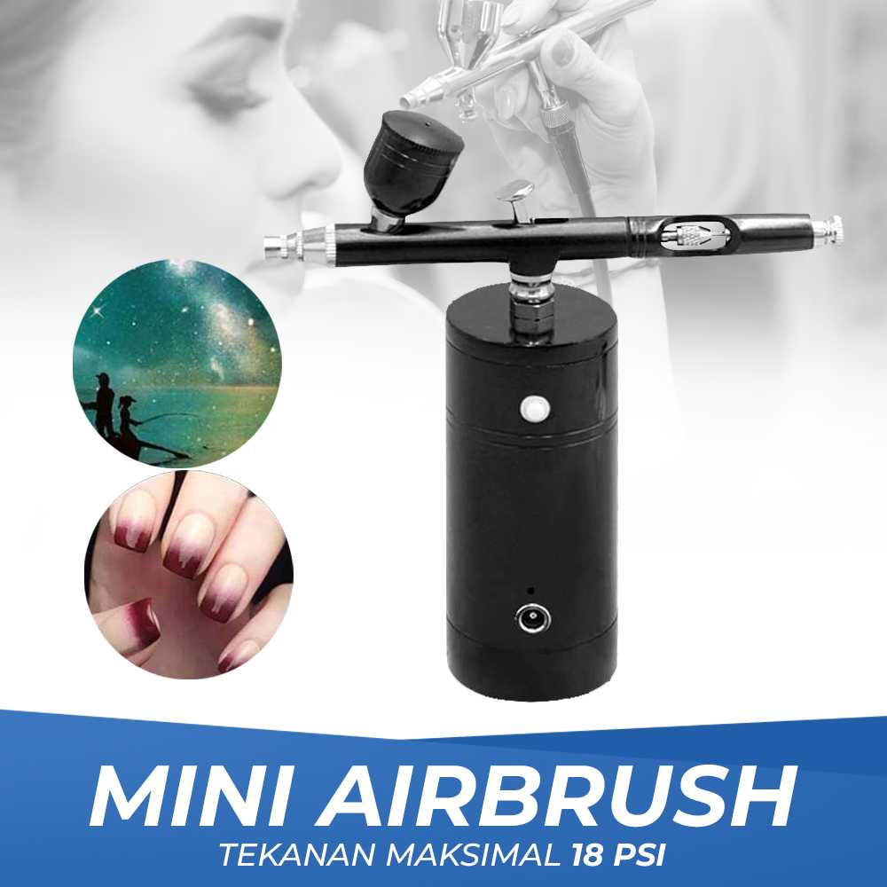 Mini Air Compressor Airbrush Painting Art Spray Gun Portable Rechargeable Air Brush