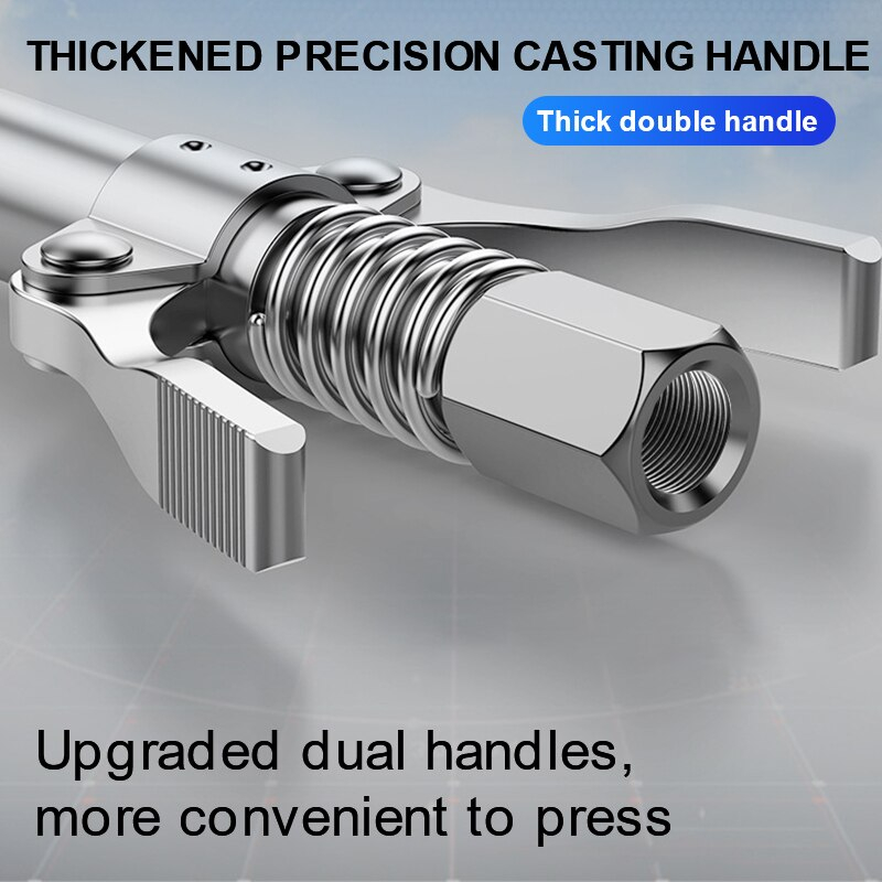 Alat Aplikasi Minyak Gemuk Grease Gun Dengan Handle Ganda Dengan Selang Yang Serasi Grease Coupler Heavy Duty