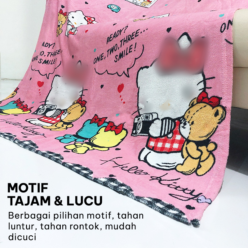 Selimut Anak Motif Karakter Ukuran 135x185cm Polyester Lembut Halus Perlengkapan Rumah Tangga Kamar Tidur Import - HK330 - 88Blanketstore