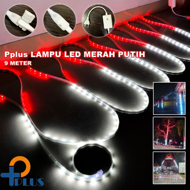 [ Pplus ] Lampu led strip RGB 6 Warn 2835 5050 8m / 17 Agustus Hari Nasional/Bendera Indonesia Merah Putih Lampu Hias/Lampu hias bendara hari nasional/Lampu Selang RGB Hias  Murah/lampu selang kelap kelip//rgb/lampu led stripe 10m