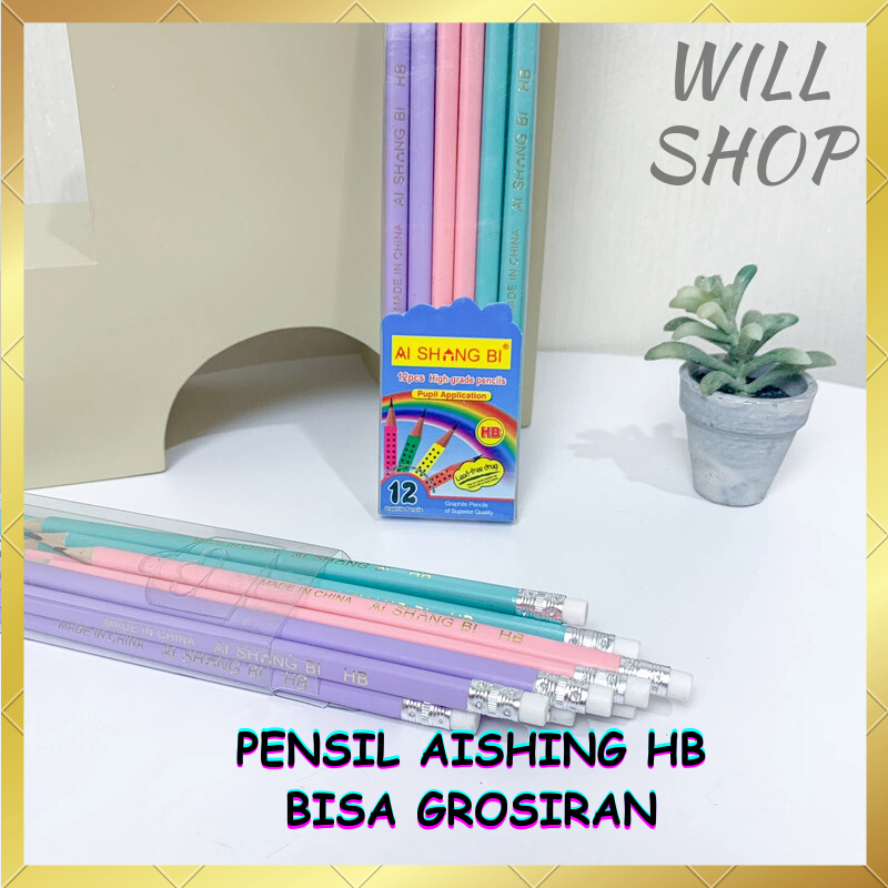 

GROSIRAN 4 PCS 8 PCS 12 PCS LUSINAN PENSIL AI SHING BI 3 WARNA / PENSIL KAYU HB HIGT GRIDE / ALAT TULIS MURAH IMPOR BISA COD