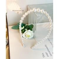 `ღ´ PHINKL `ღ´ Bando aksen mutiara girly Korea kualitas import pearl white putih