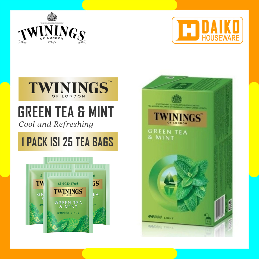 Teh Hijau Twinings Green Tea &amp; Mint Tea 25 x 2gr Teh Hijau Kantong Rasa Mint