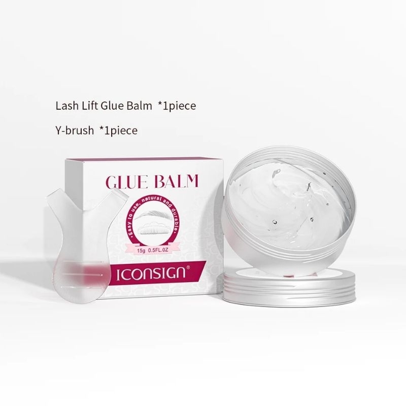 Glue Balm Icon Sign for Lash Lift With Brush Y Curler Perming Lem Lash Lift Padat Praktis 15gr