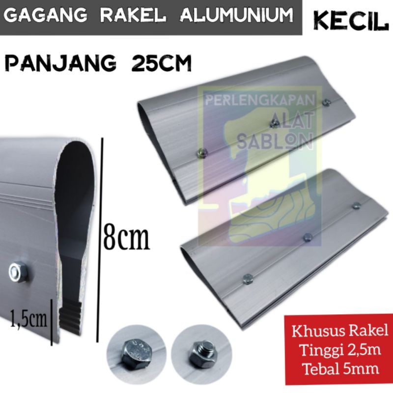 GAGANG ALUMUNIUM SABLON 10CM RAKEL KECIL BAUT LUAR