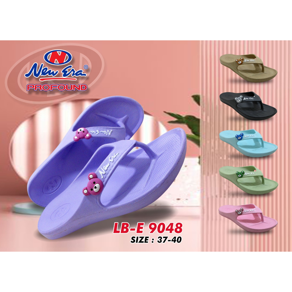 Sandal Jepit Wanita - Sandal Jepit Simple &amp; Polos Motif 3d Bear - LB E 9048 Ukuran 37-40