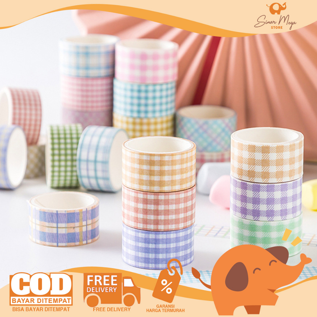 

Masking Tape Set 4pc Pastel Plaid Pattern / Isolasi Kertas Motif Dekorasi Lucu