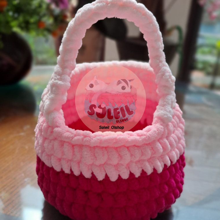 Sugar Glider Pouch Rajut Tricolor Soft | Hand Basket Style