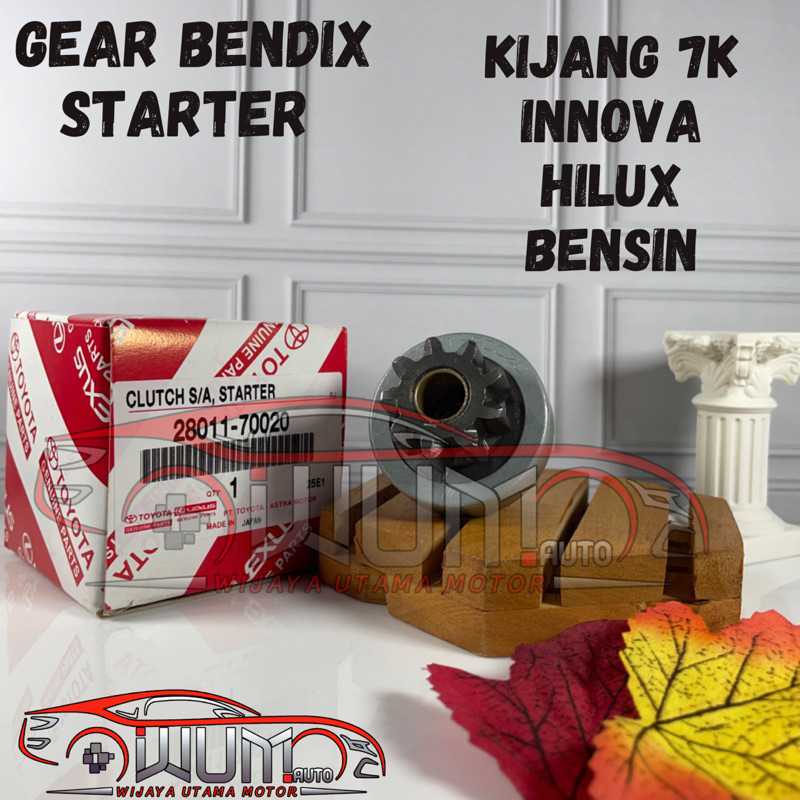 GEAR BENDIX STARTER GIGI BENDIK STATER KIJANG 7K INNOVA HILUX BENSIN