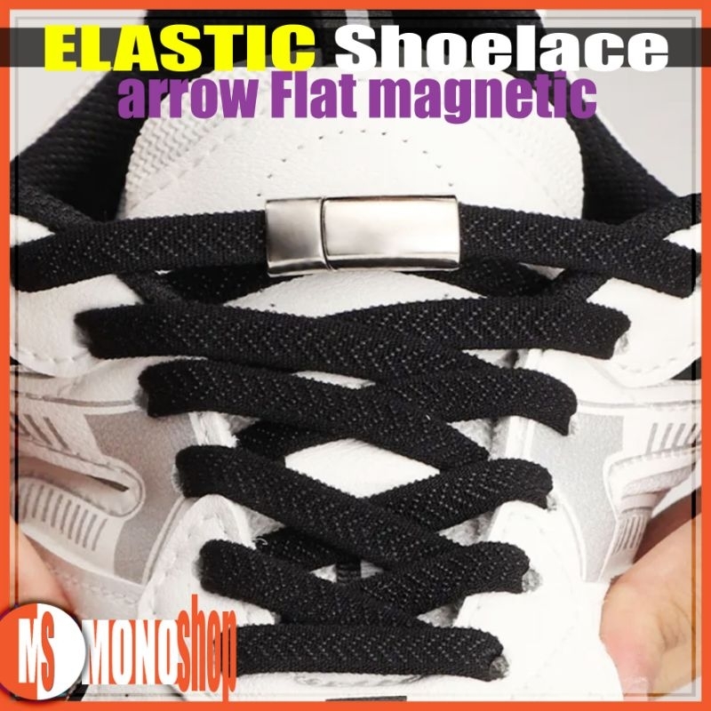 magnetic shoelace tali sepatu elastis flat dengan pengunci magnet