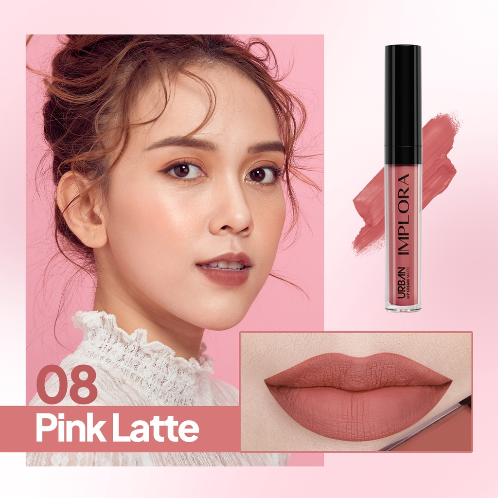 Implora Urban Lipcream Matte Pink Latte | Implora Lip Cream Lipstick Dengan Vitamin E