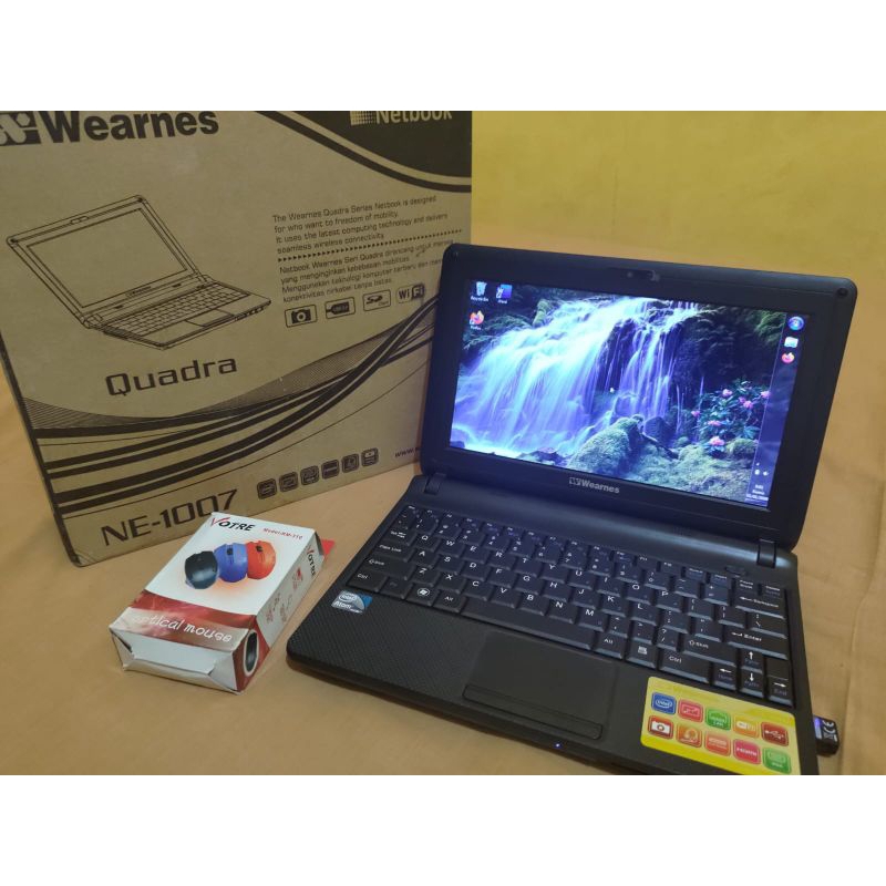 LAPTOP MURAH Wearnes Netbook Quadra Ne-1007 Like NEW, Sudah SSD, dan Bonus Lainnya