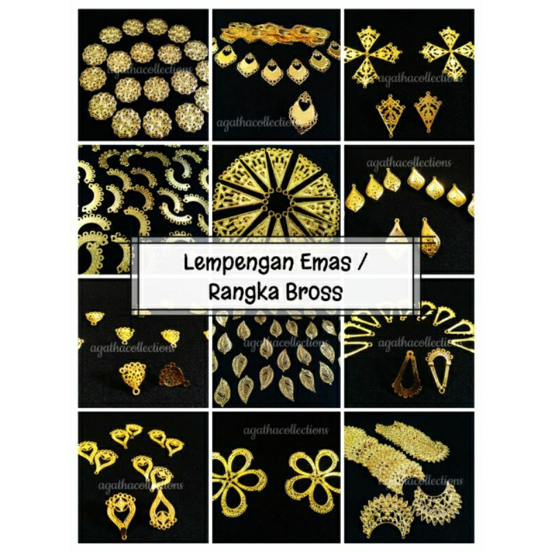 Lempengan Emas/plat Emas / Rangka Bross per 10 biji