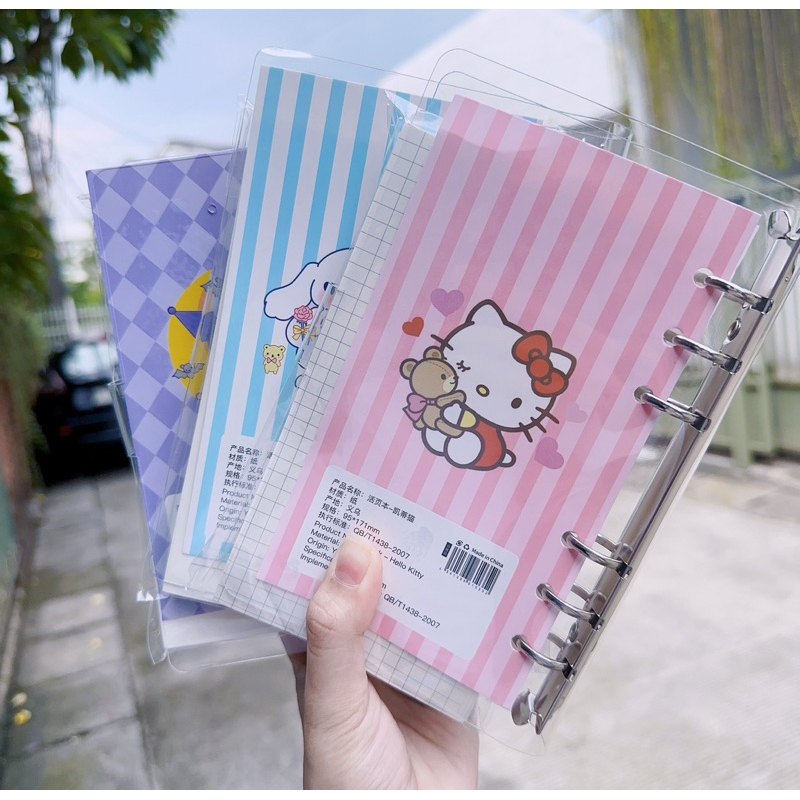 Ready Buku Binder Karakter Sanrio Series Notebook A6 isi 100Lembar Free Gantungan Acrylic