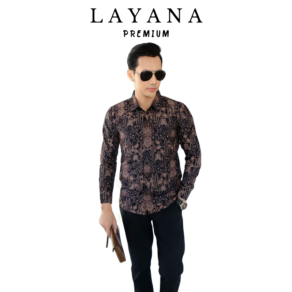 Kemeja Batik Layana Motif Awan Setrum Slimfit Premium