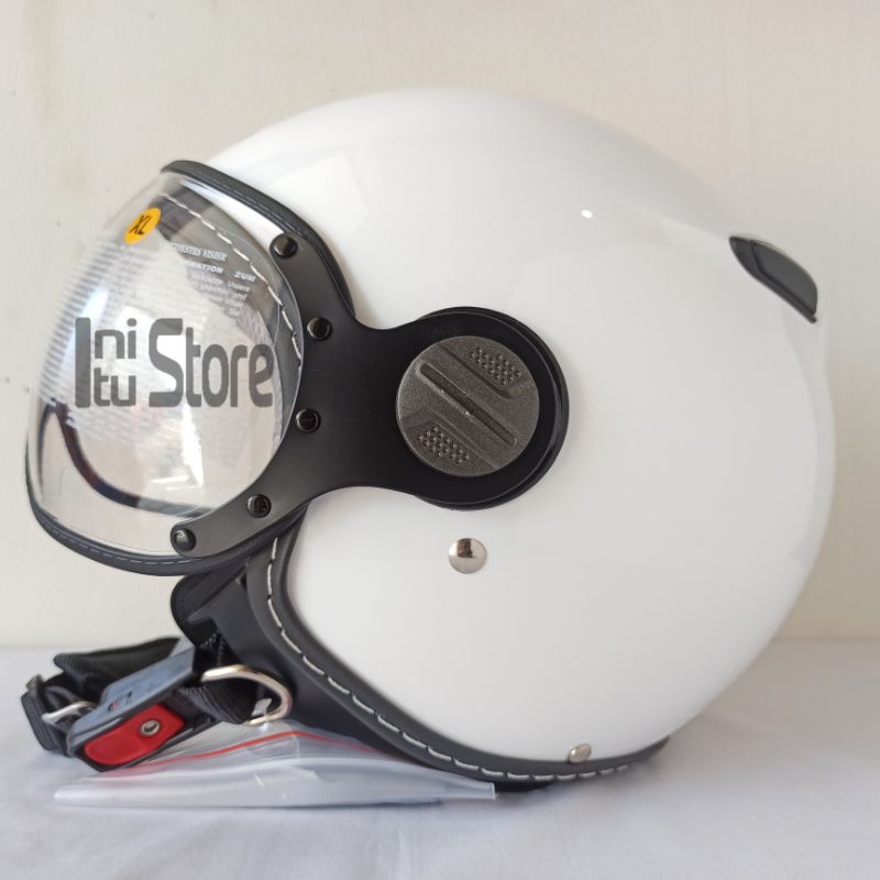 Helm Zeus ZS210 ZS-210 Z210 White Half Face Retro