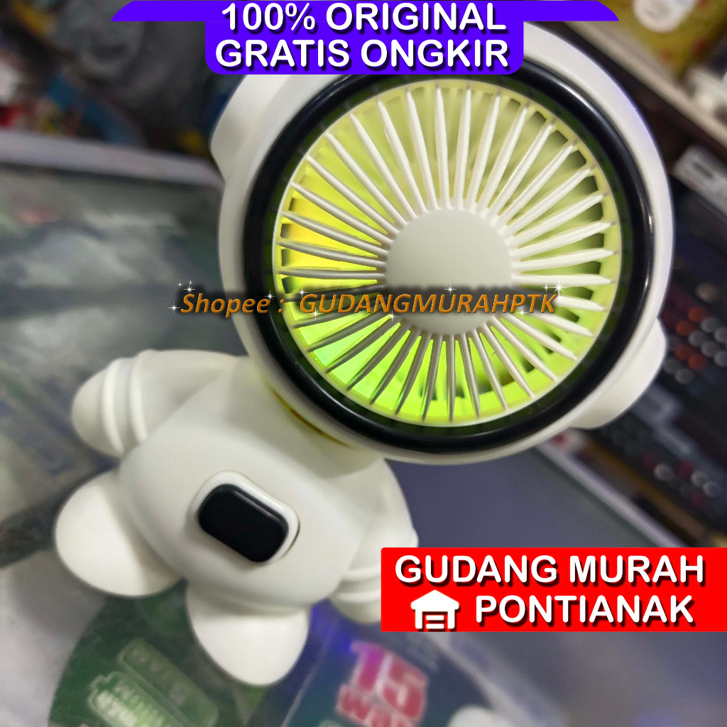 Kipas Cas Bisa Bawa Bawa Minifan Charge Portable Model ROBOT Warna Random Angin kencang dan lembut