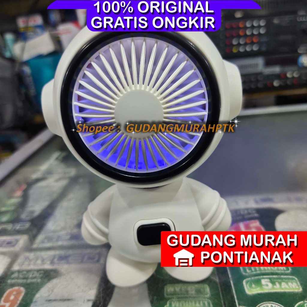 Kipas Cas Bisa Bawa Bawa Minifan Charge Portable Model ROBOT Warna Random Angin kencang dan lembut