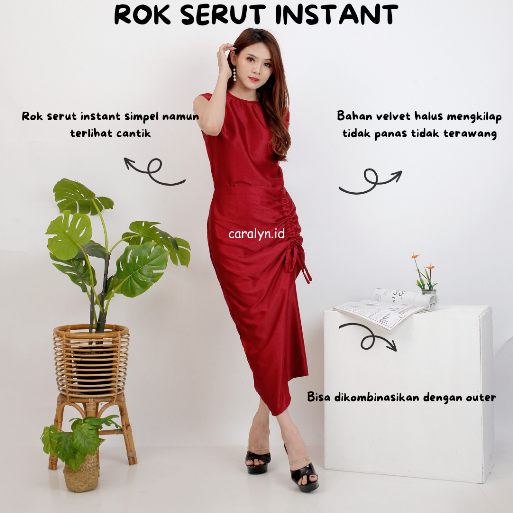 ROK INSTAN ROK SERUT VELVET KEKINIAN SUPER MURAH