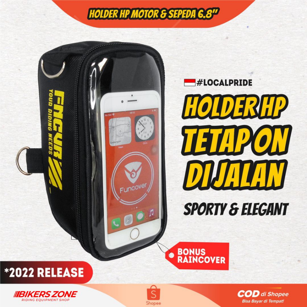 Holder Hp Dudukan Hp Tas Stand Holder Tempat Hp Touchscreen Layar Sentuh Sepeda Motor Ojek Online Oj