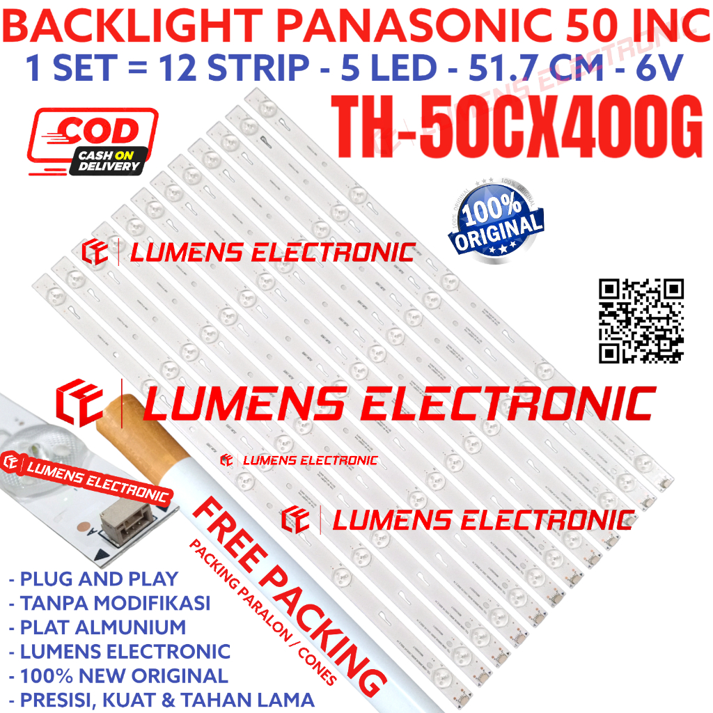 BACKLIGHT TV LED PANASONIC 50 INC 50CX400 50CX400G TH50CX400G TH-50CX400G TH50CX400G TH50CX400 50CX 