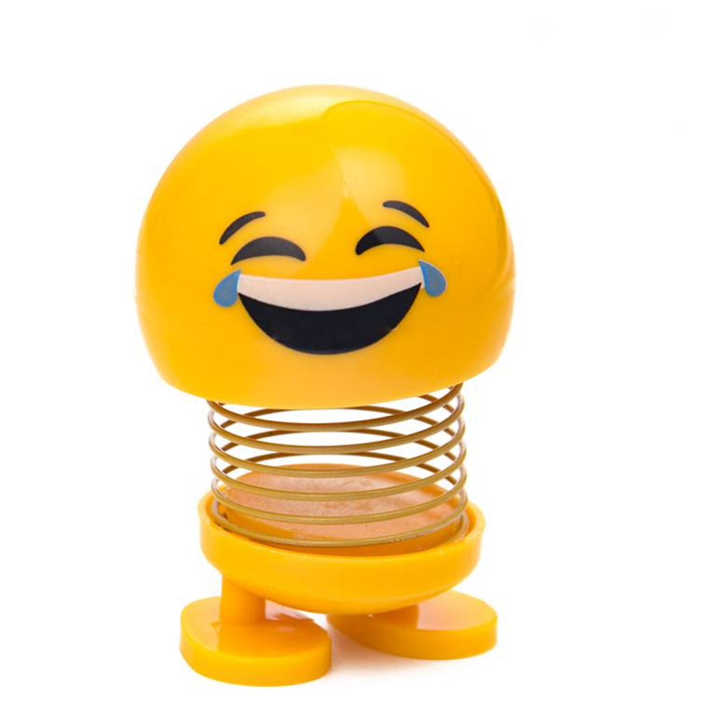 Pajangan Boneka Dashboard Boneka Emoji Mini Per Goyang Emoticon Spring