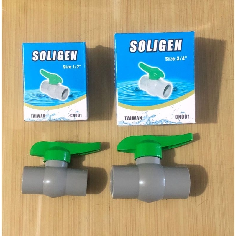 ball valve soligen 1/2" 3/4" stop kran air soligen PVC/ ball valve PVC murah