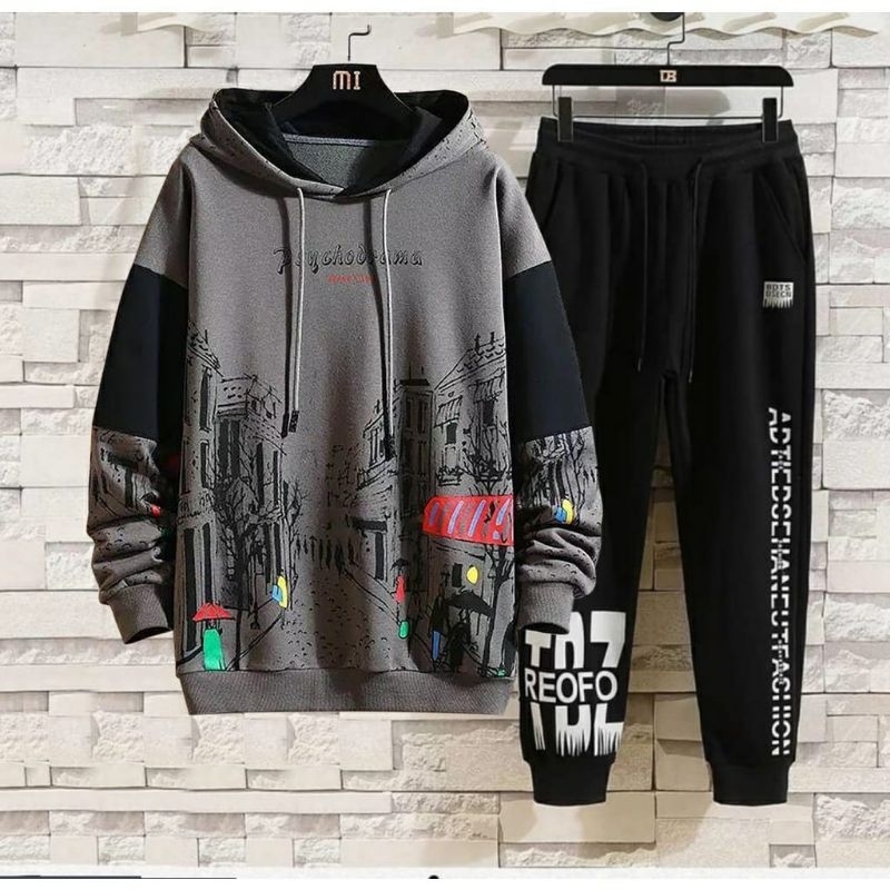 STELAN ( DRAMA ) STELAN PRIA DEWASA 1 SET SWEATER HODDIE + CELANA PANJANG JOGGER MODEL TERBARU