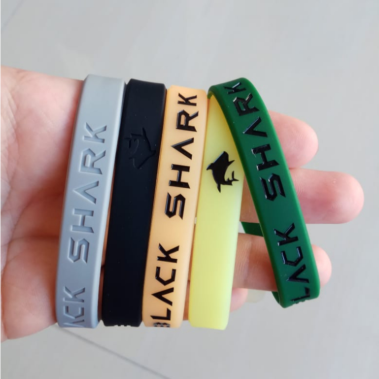Black Shark - Gelang Tangan Karet Pria Distro Rubber Bracelet Sport