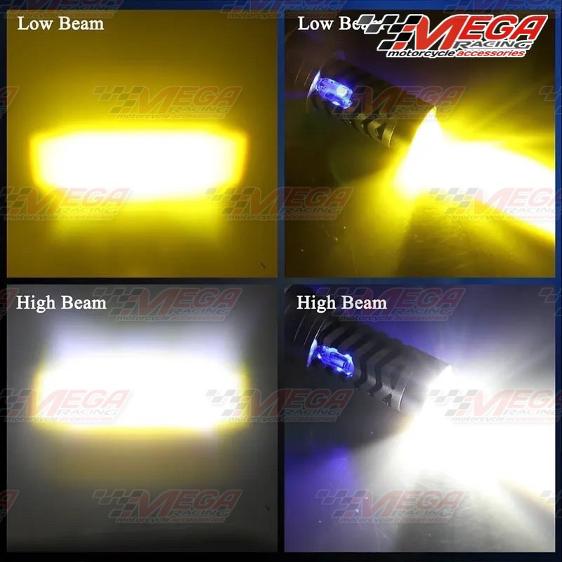 Bholam Lampu Depan Led H6 Laser kaki 1 Ac Dc Higlow Lampu Jauh Dekat 2Led Universal Motor Matic Bebek Jupiter Beat Mio Vario Supra Dll Hilo Lampu Senja Biru