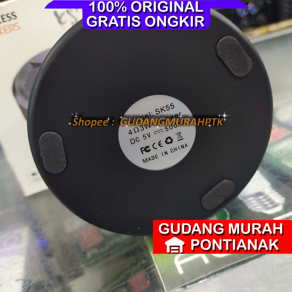 Salon Bluetooth Mobile Charge Speaker Portable WARNA RANDOM / ACAK Bundar Bulat Model SK55 Suara Nyaring dan bersih