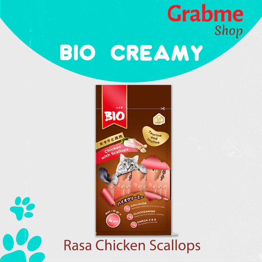 Makanan basah Snack Kucing Bio Creamy 1 box isi 12 pcs