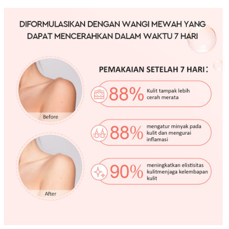 (BPOM)Glad2Glow Niacinamide Whitening Body Wash 190ml /Sabun Mandi Shower Gel Brightening/Body Wash