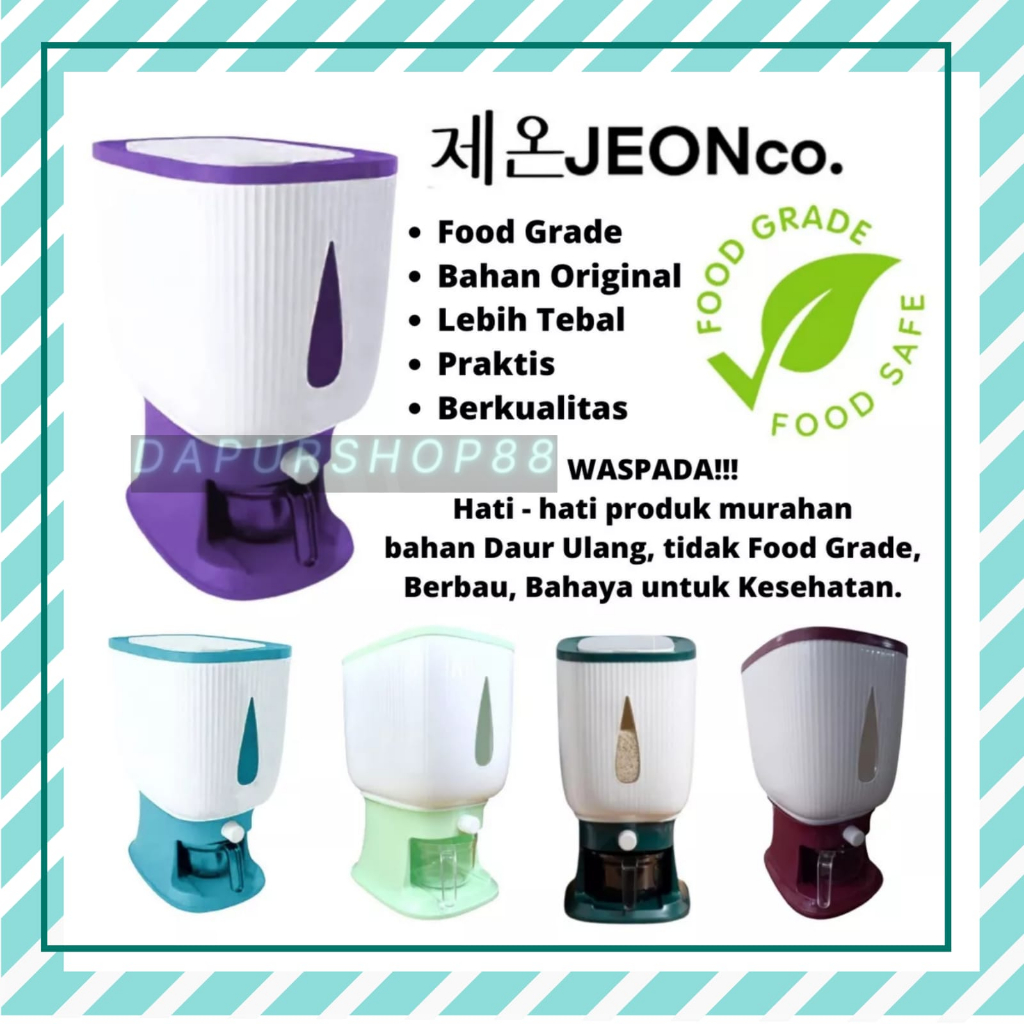 DISPENSER BERAS JEON / TEMPAT WADAH BERAS JEON / DISPENSER BERAS 10 LITER / DISPENSER BERAS MODERNDI
