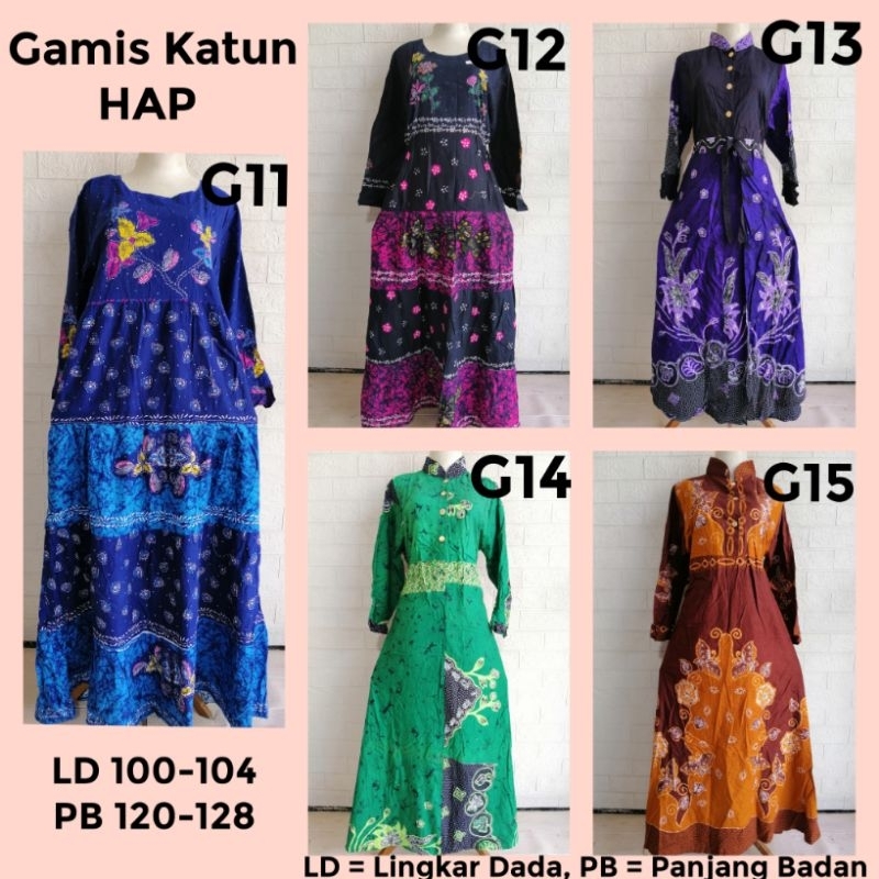 Gamis Katun HAP rijek sablon minor ld 100-104 ((harap membaca sblm membeli)