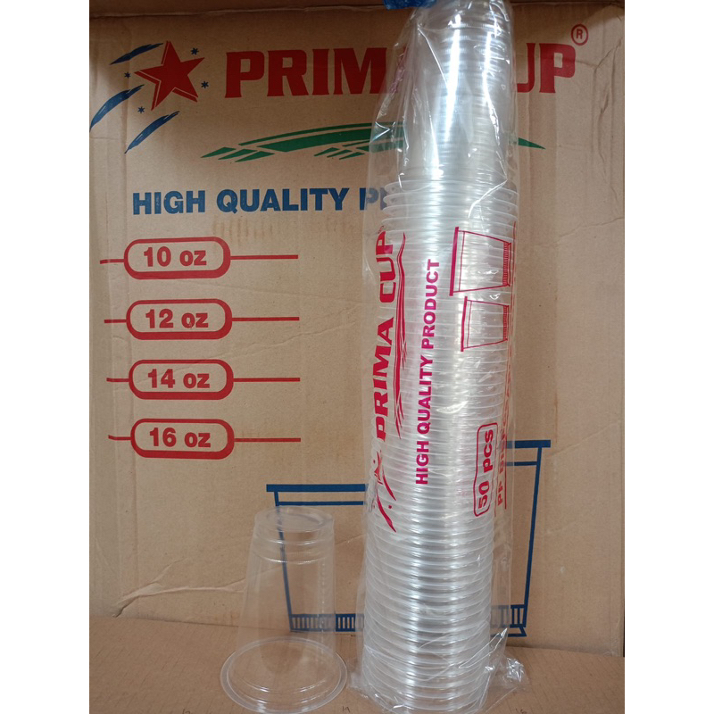 gelas plastik  Prima 12oz / 14oz / 16oz (isi50/pack)