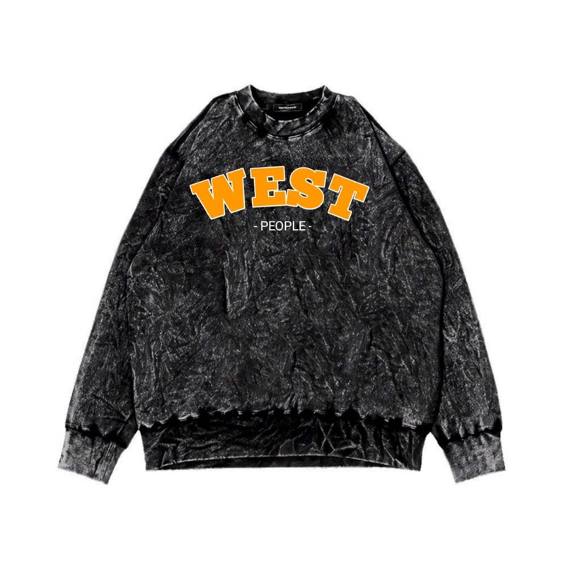 CREWNECK SANDWASH WEST RUSS LOGO WASHED