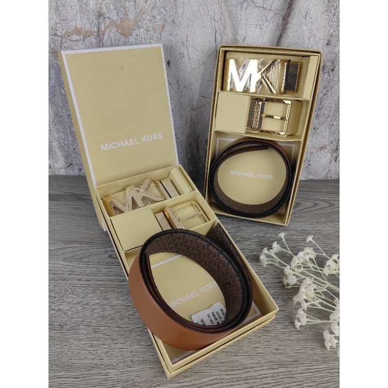 MK Belt Set Signature Brown