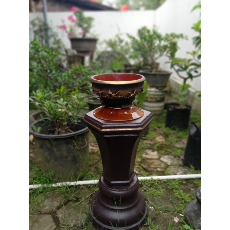 Pot bonsai relief bulat semi cascade