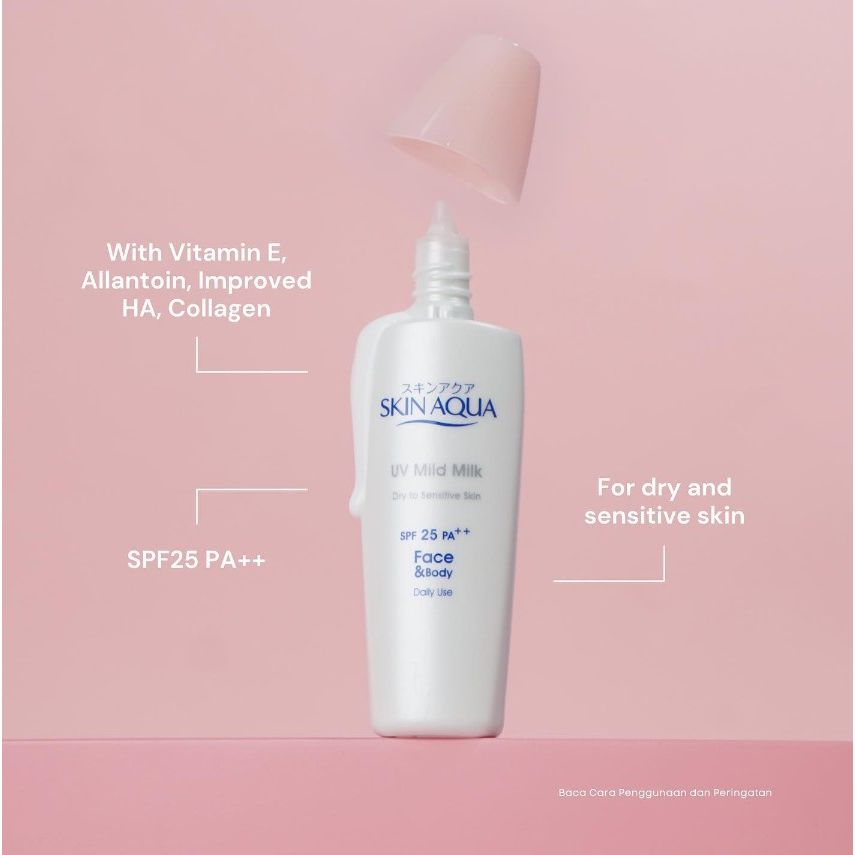 [BPOM] Skin Aqua UV Mild Milk SPF25 40 gr (Pink) / Skin Aqua SunScreen / Sun Block / MY MOM