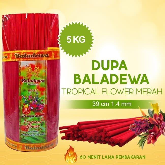 Dupa/ Hio Wangi Harum Baladewa 39 cm 5 Kg 1.4 mm Tropical merah