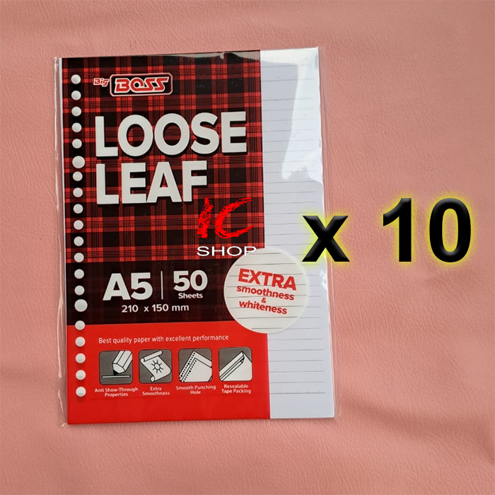 

10 x Looseleaf Putih Bergaris A5