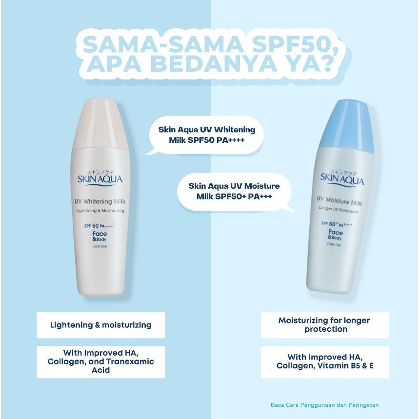 [BPOM] Skin Aqua UV Moisture Milk SPF50 40gr (Biru) / Skin Aqua SunScreen / Sun Block / MY MOM