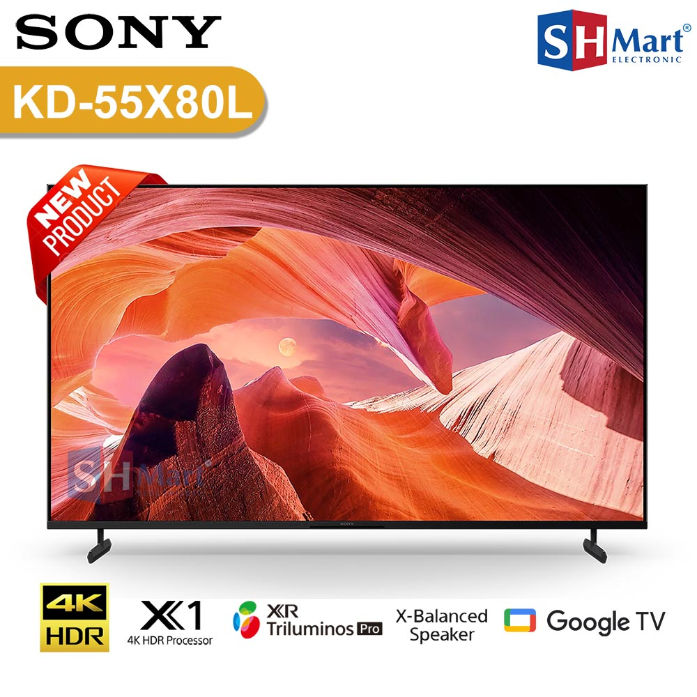 TV SONY BRAVIA 55 INCH KD-55X80L 4K UHD HDR SMART GOOGLE 55X80L NEW 2023 GARANSI RESMI