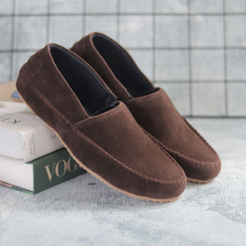 Sepatu Slip On Pria Casual Original Kulit Sepatu Selop Kerja Kondangan